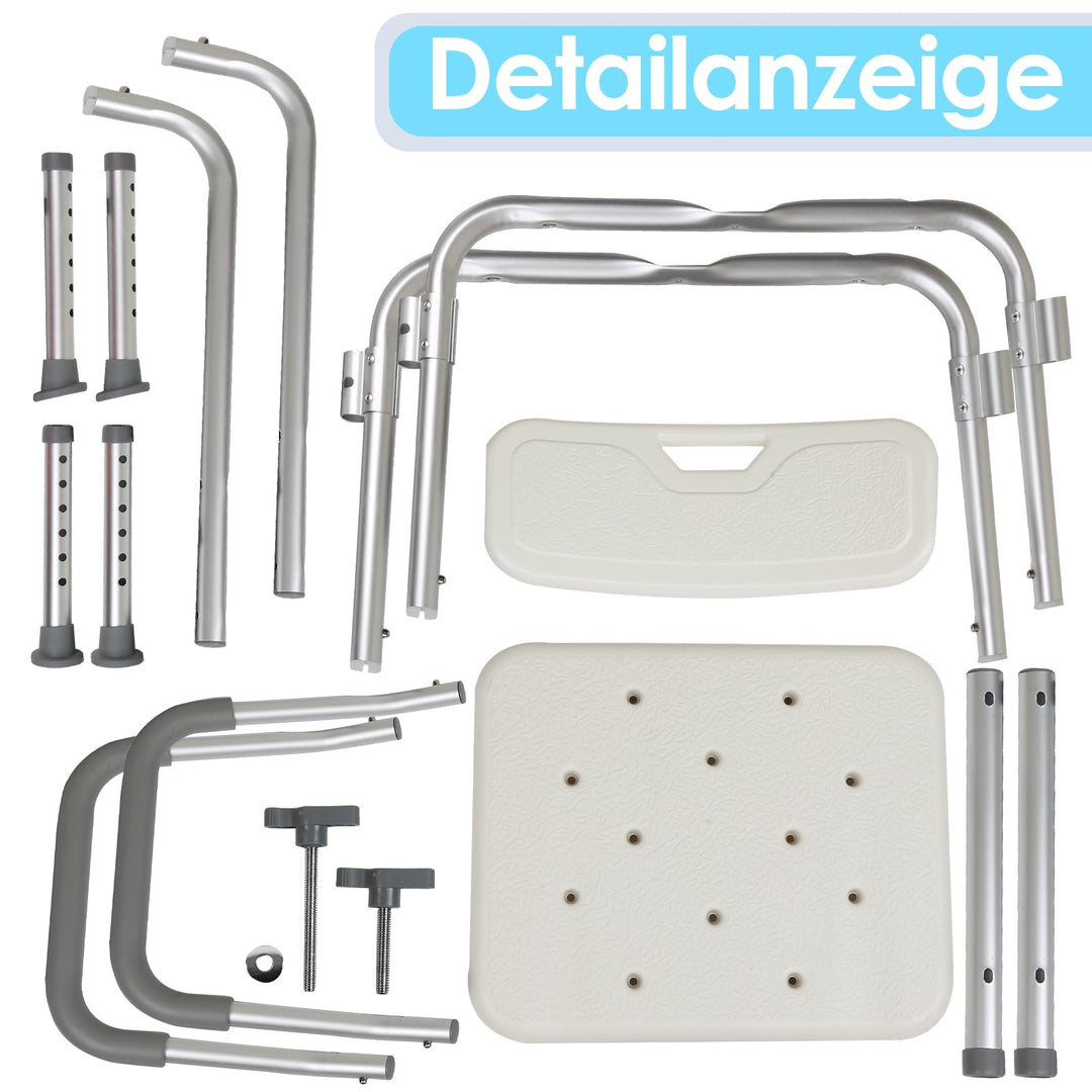 Shower stool height adjustable bath stool with backrest | Bowlift