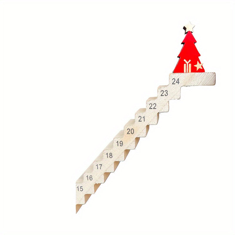 BowLift | Santa Advent Calendar – 24-Day Wooden Christmas Countdown with English Text, Tabletop Holiday Decor for Parties, Homes, and Festive Displays