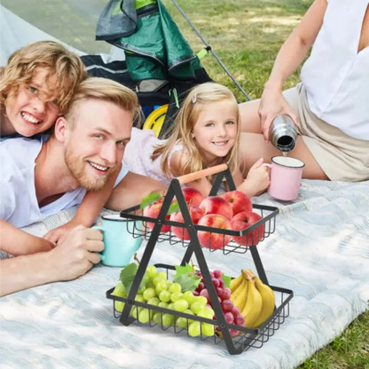 Storage basket with carrying handle & bead decoration | Bowlift