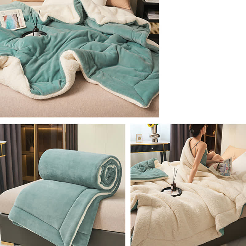 BowLift | Solid thick double-sided velvet cube blanket