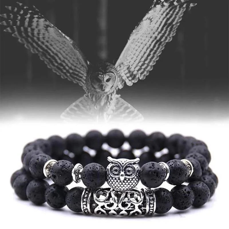 BowLift | Owl Charm Natural Stone Bracelet