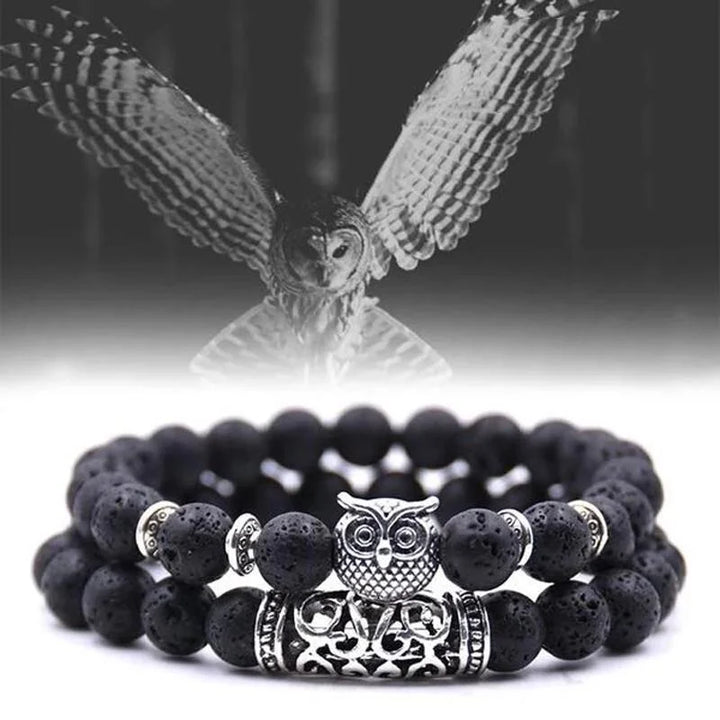 BowLift | Owl Charm Natural Stone Bracelet