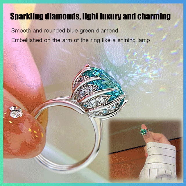 BowLift | 6 Carat Paraiba Blue-green Lotus Diamond Ring