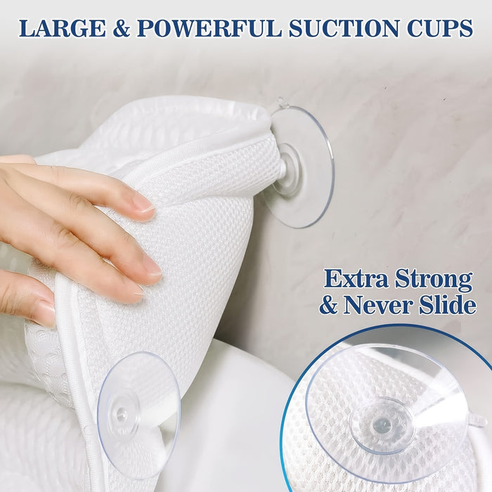 BowLift | LuxieSpa 4D Luxe Bath Pillow - Breathable Pillow with Neck and Back Support for a Relaxing Bath