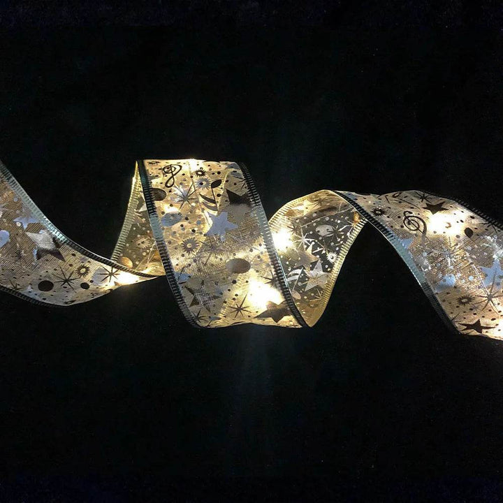 BowLift | LED Lights Hot Stamping Double-layer Ribbon Christmas Decorations