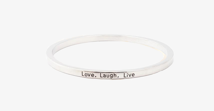 BowLift | Love Laugh Live Engraved Cuff Bracelet
