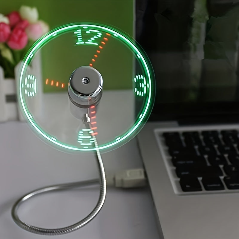 USB Desk Fan with LED Clock Display | Bowlift