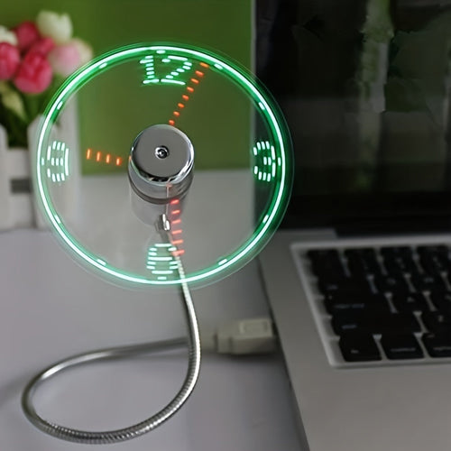 USB Desk Fan with LED Clock Display | Bowlift