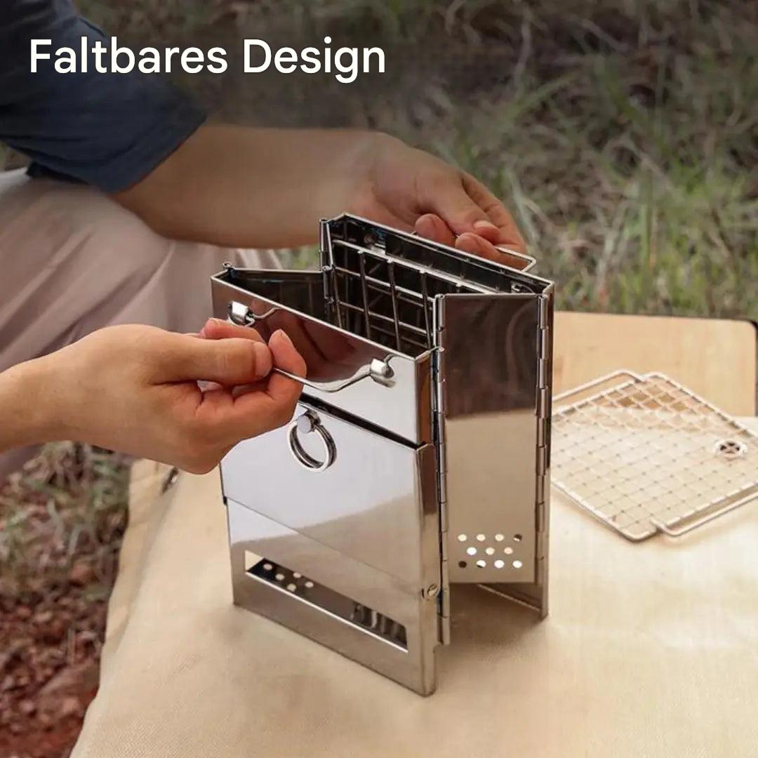 FirePower Compact – Portable Stainless Steel Wood Stove for Outdoor Activities | Bowlift