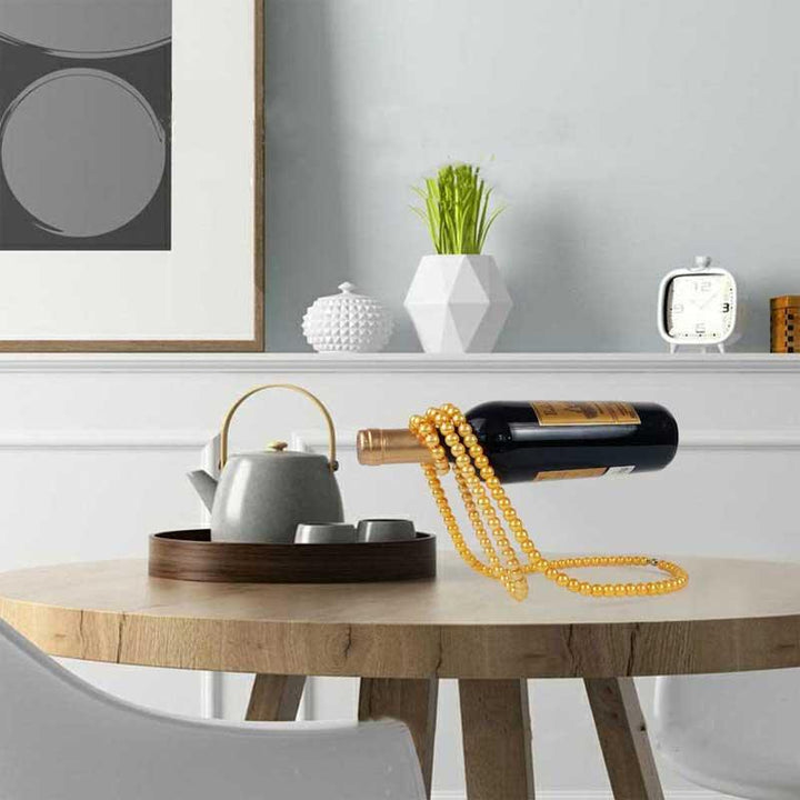 BowLift | Elegant Pearl Bottle Holder - Hanging Wine Bottle Holder Rack