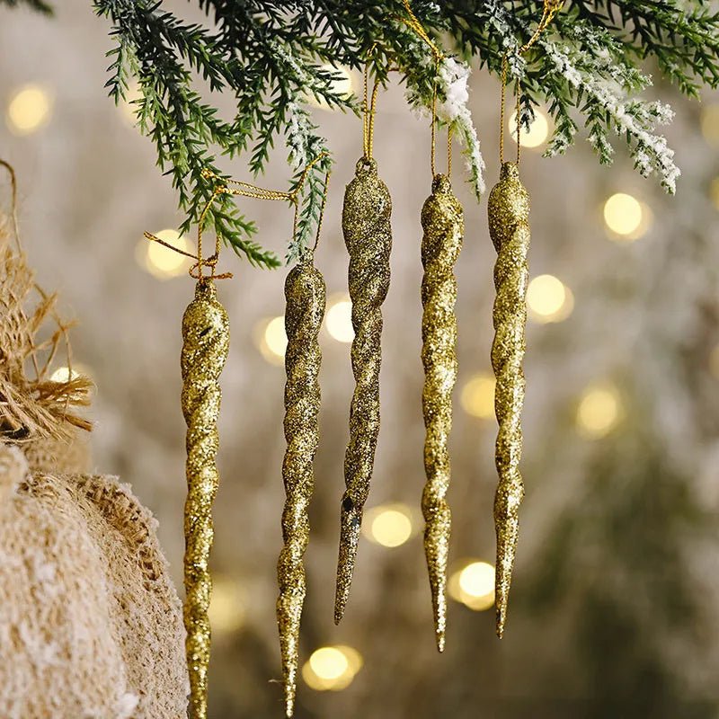 BowLift | Faux Icicle Christmas Ornaments Set– Winter Wonderland Tree Decorations for Parties & New Year Charm
