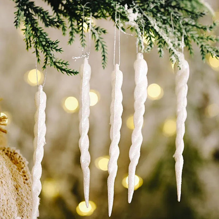BowLift | Faux Icicle Christmas Ornaments Set– Winter Wonderland Tree Decorations for Parties & New Year Charm