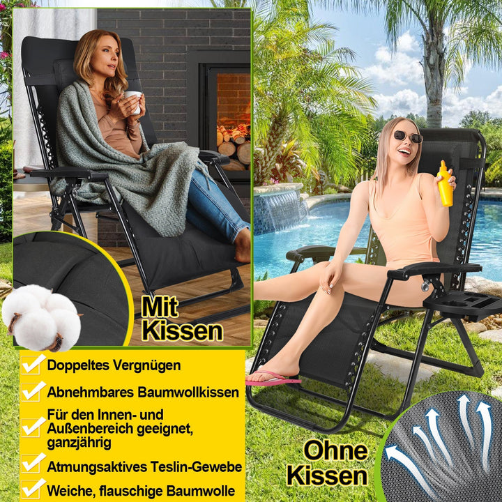 Sun Lounger Folding Deck Chair up to 200kg | Bowlift