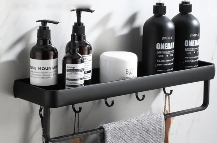 ALUMAX – Black Aluminum Corner Shelf without Drilling Bowlift