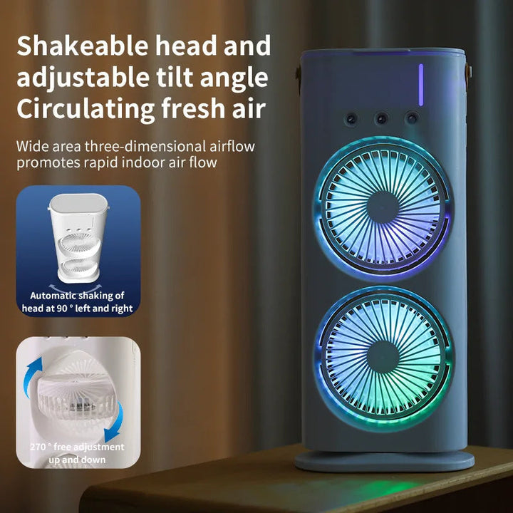 Double-Ended Spray Fan: Portable Air Cooler | Bowlift