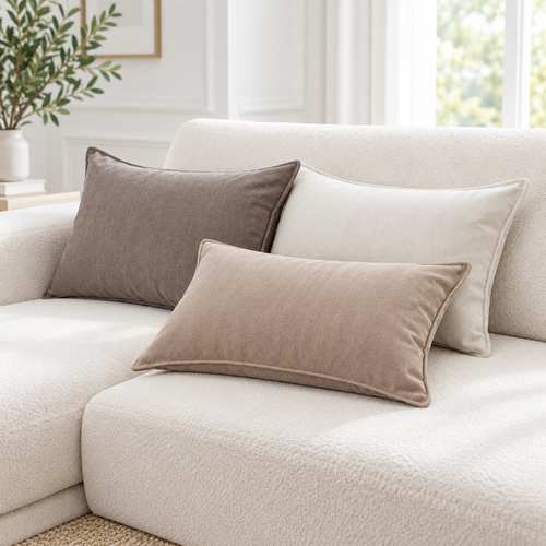 Decorative Herringbone Texture Cushion Cover with Piped Edge Bowlift