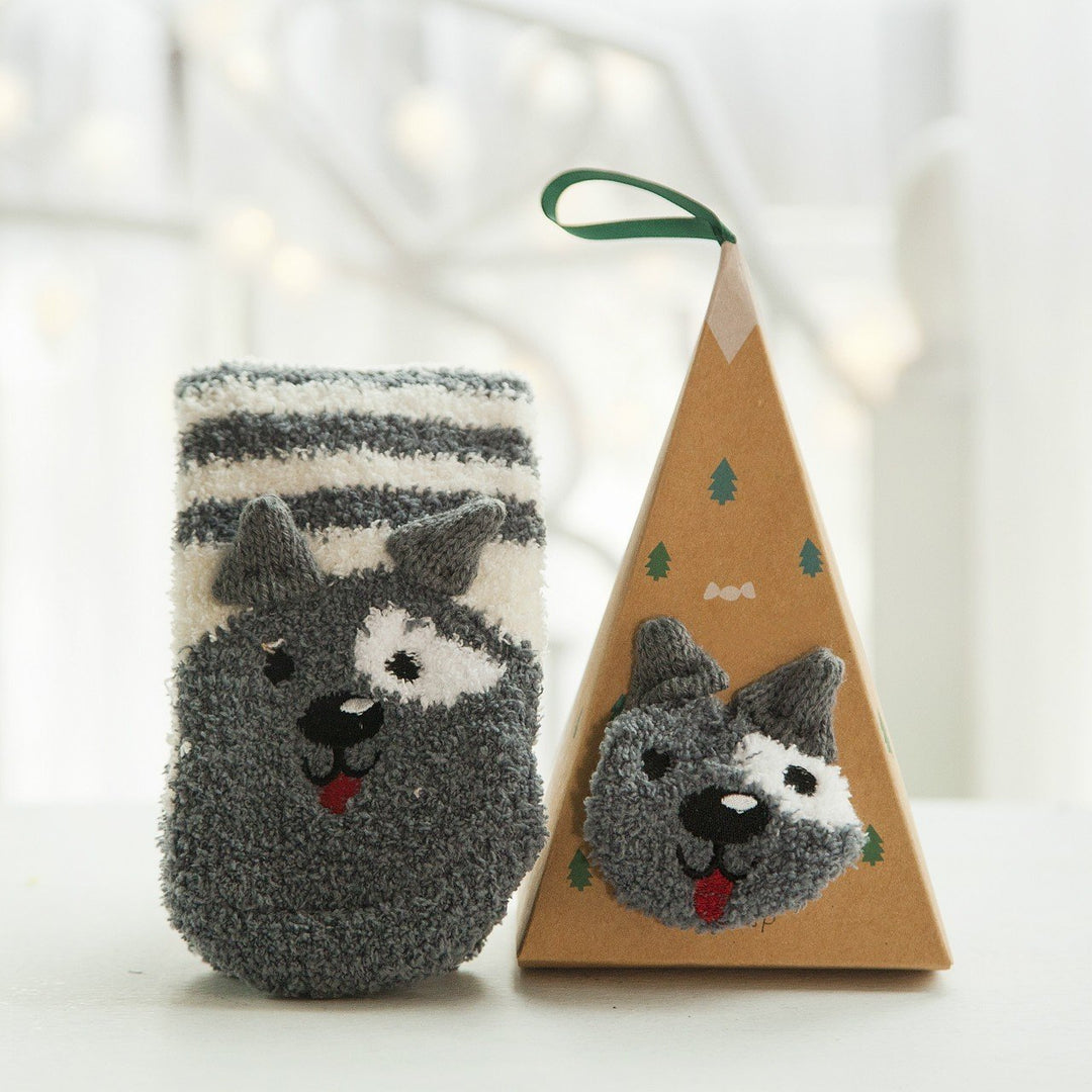 BowLift | Christmas socks in gift box design | Plush house & cuddle socks | Universal size
