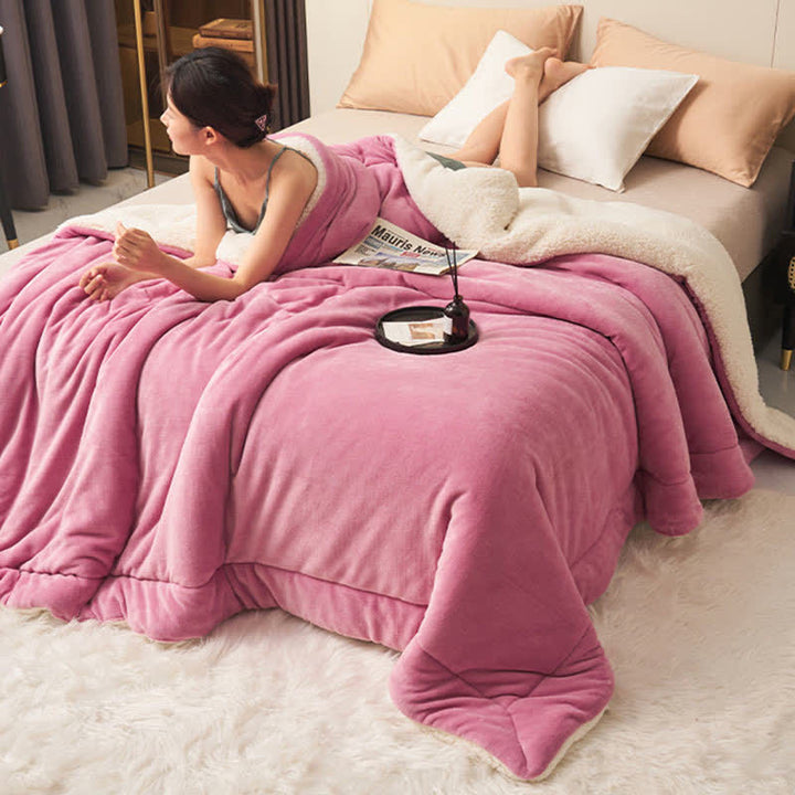 BowLift | Solid thick double-sided velvet cube blanket