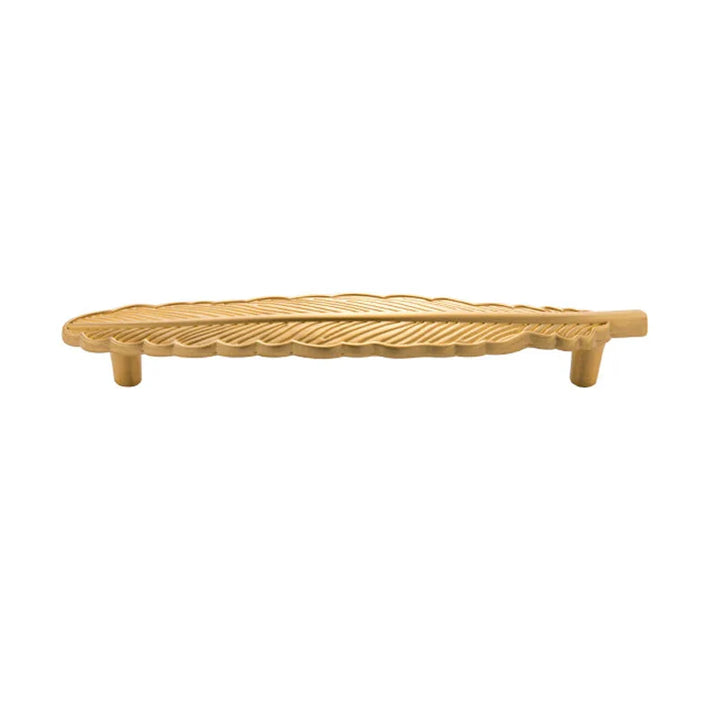 Feather Design Brass Cabinet Handle Wardrobe Drawer Pull Door Handle | Bowlift