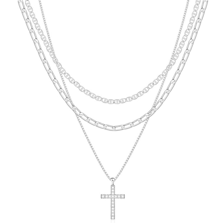 BowLift | 3pc 14k Layered Cross Necklace Stack