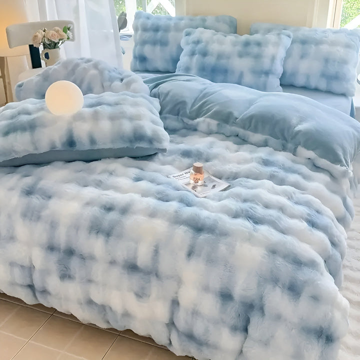 Cozy Plush Bedding Set – Warm and Soft for Autumn & Winter | ReversiBowlifte Design in Rabbit Fur & Milk Velvet | Bowlift