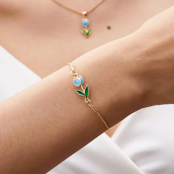 BowLift | Feminine Floral Tulip Bracelet and Necklace Set
