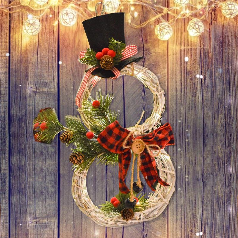 BowLift | Christmas Wreath Rustic Snowman LED Decoration
