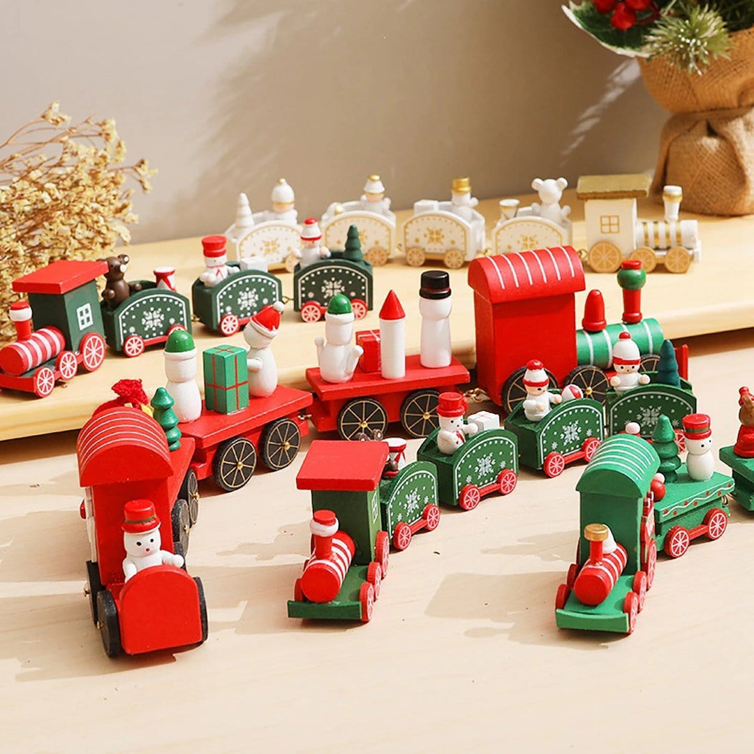 BowLift | Christmas Wooden Train Decoration Ornament Set