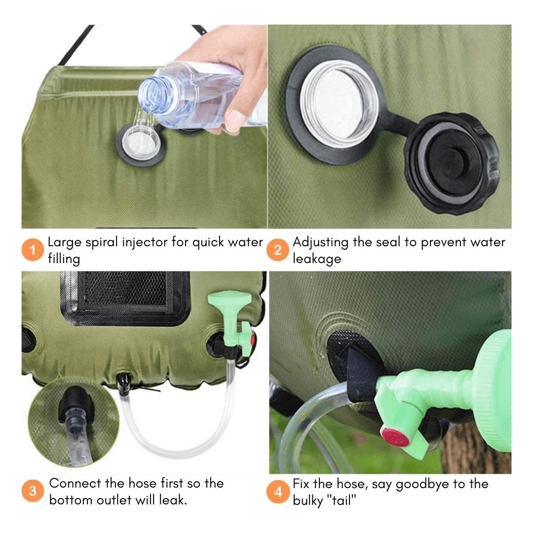SolarFlow Portable Shower — Experience warm freedom and freshness wherever the adventure calls | Bowlift