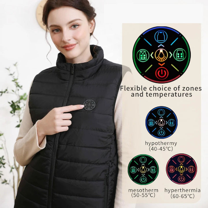 BowLift | 9-Zone USB Heated Vest | Rechargeable, Adjustable Heat Control & Ideal for Outdoor Activities
