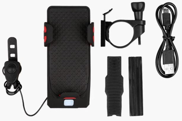 BowLift | 4-in-1 Bike Gadget – Phone Holder, Power Bank, LED Lighting and Horn