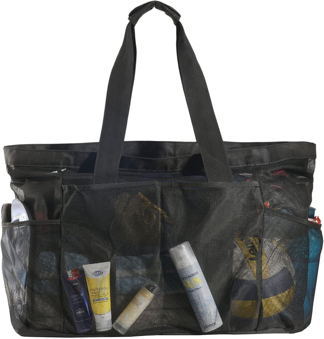 Extra-Large Mesh Beach Tote with Zipper – Sandproof Carryall | Bowlift