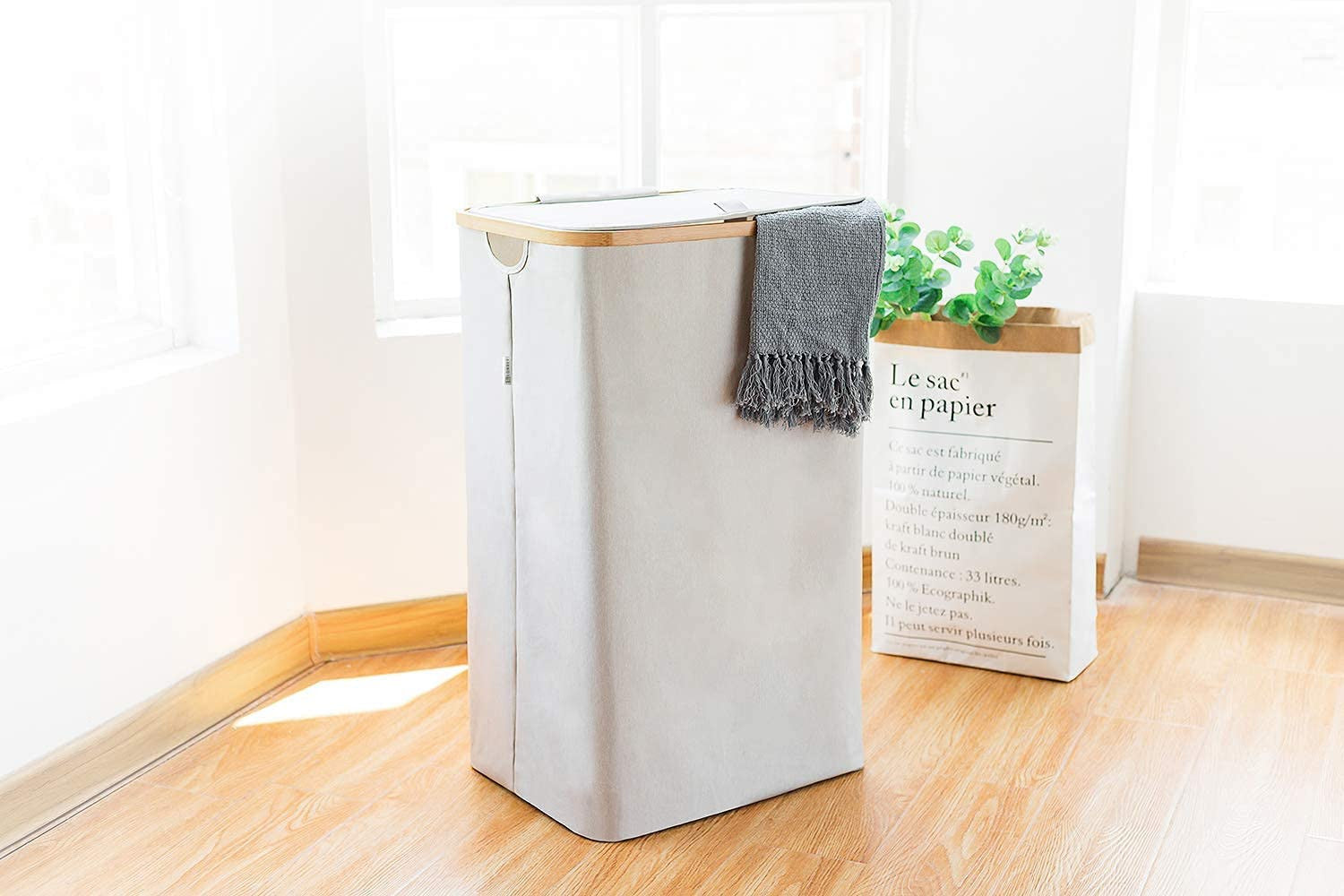 BowLift | High Bamboo Laundry Basket
