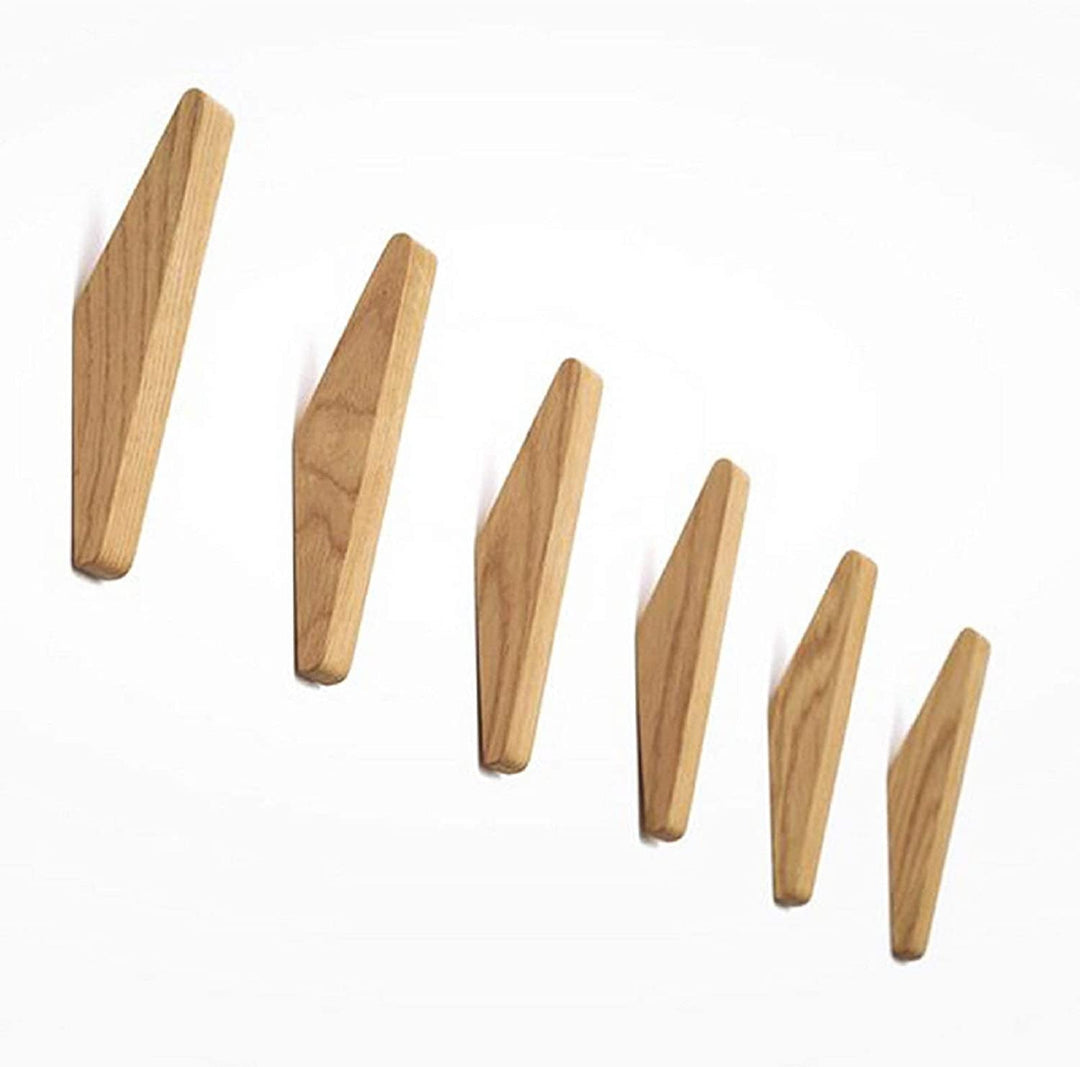 Wooden Wall Hooks Set Nordhaak – 6 Minimalist Coat Hooks Made of Solid Wood | Bowlift