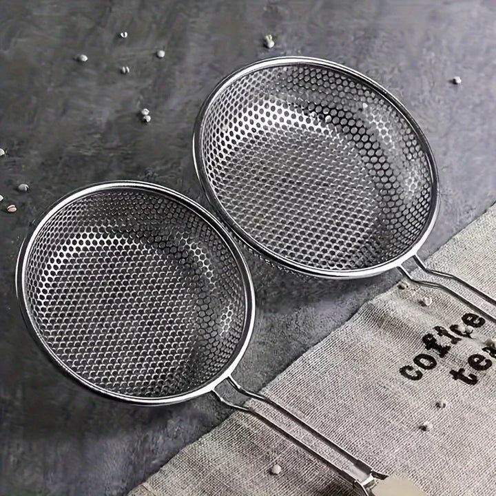 Fine Mesh Stainless Steel Strainer Wooden Handle Kitchen Filter Spoon | Bowlift