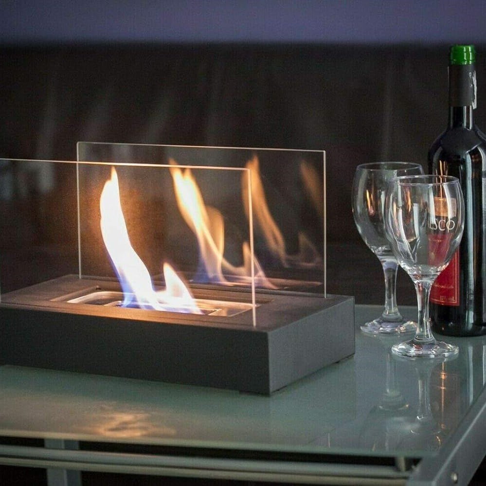 BowLift | FlameGlow Bioethanol Table Fireplace – Real Fire Without Smoke or Soot