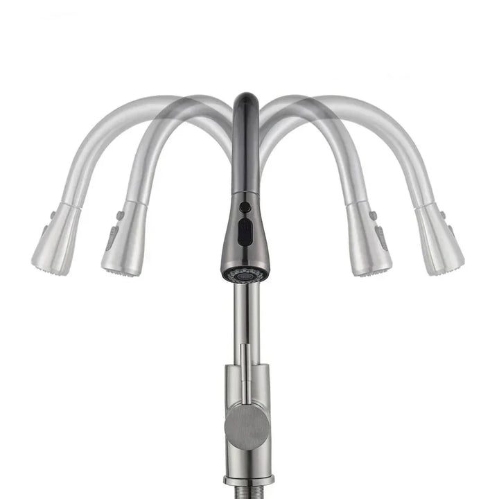 BowLift | Modern Kitchen Faucet with Swivel Spout and Nickel Coating