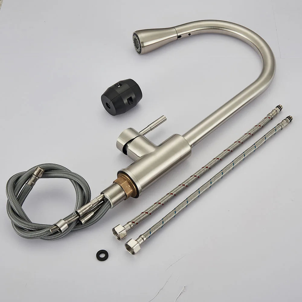 BowLift | Modern Kitchen Faucet with Swivel Spout and Nickel Coating