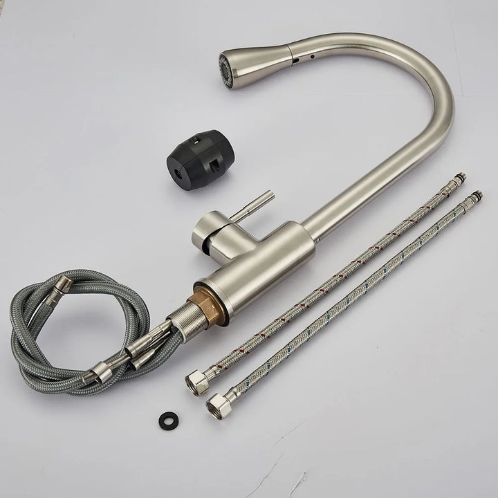 BowLift | Modern Kitchen Faucet with Swivel Spout and Nickel Coating