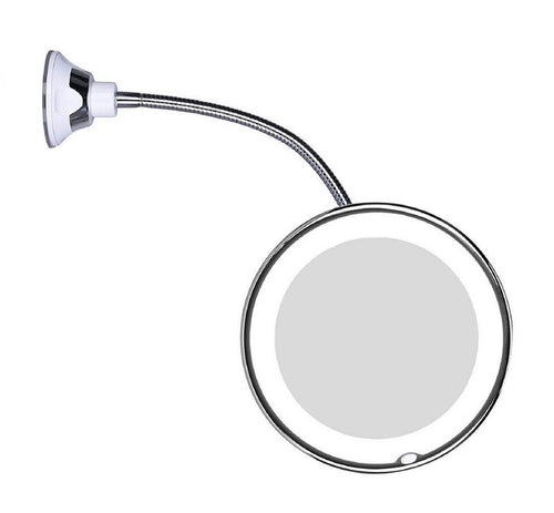 BowLift | Luminessa LED Magnifying Mirror with Swan Neck | 10x Zoom & Daylight LED | Flexible & Cordless