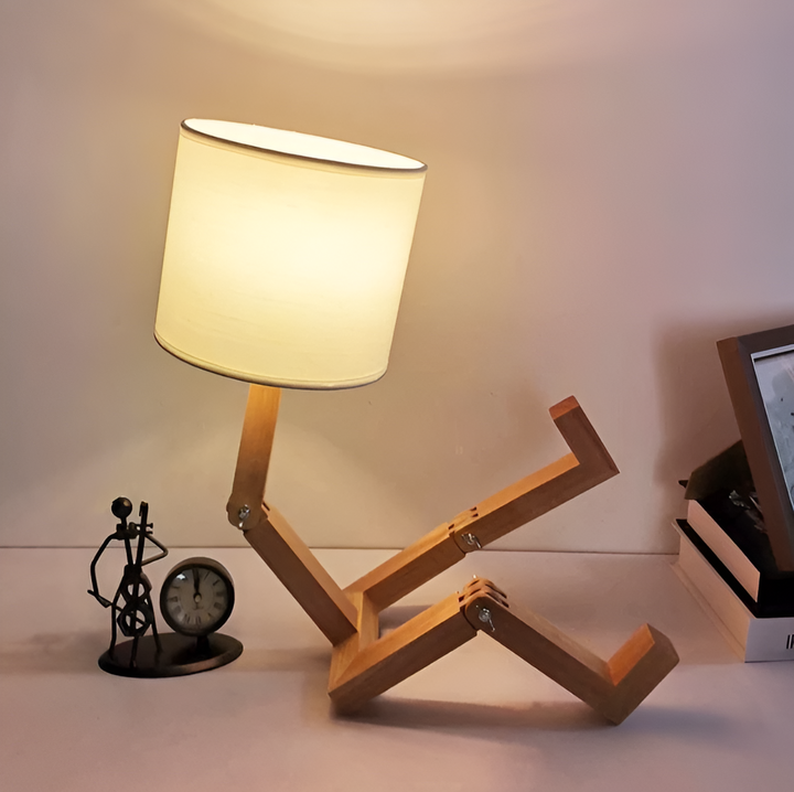 BowLift | Flexible Robot Desk Lamp made of Solid Wood – LumoBot