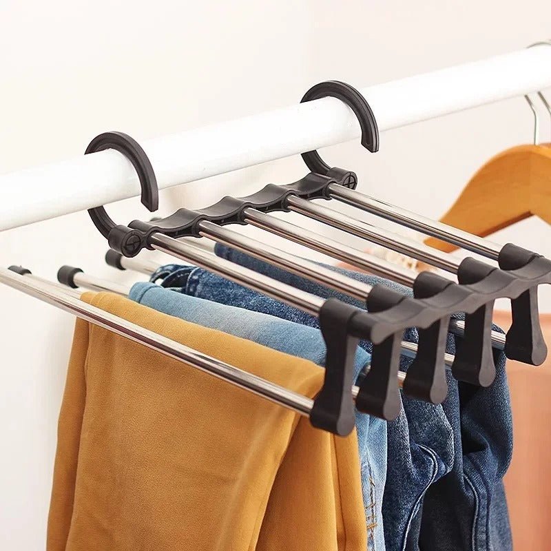 BowLift | FlexRack Trouser Shelf – Space-Saving, Adjustable Closet Organizer for Pants, Skirts, and Scarves – Stainless Steel – Non-Slip – Foldable Design
