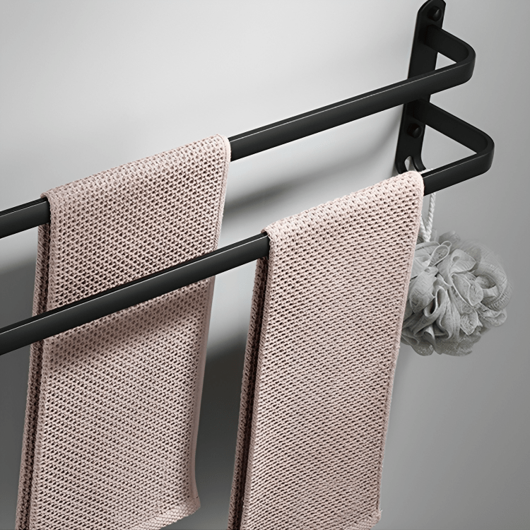 BowLift | FlexRack – Wall-Mounted Aluminum Bathroom Shelf with 3 Crossbars