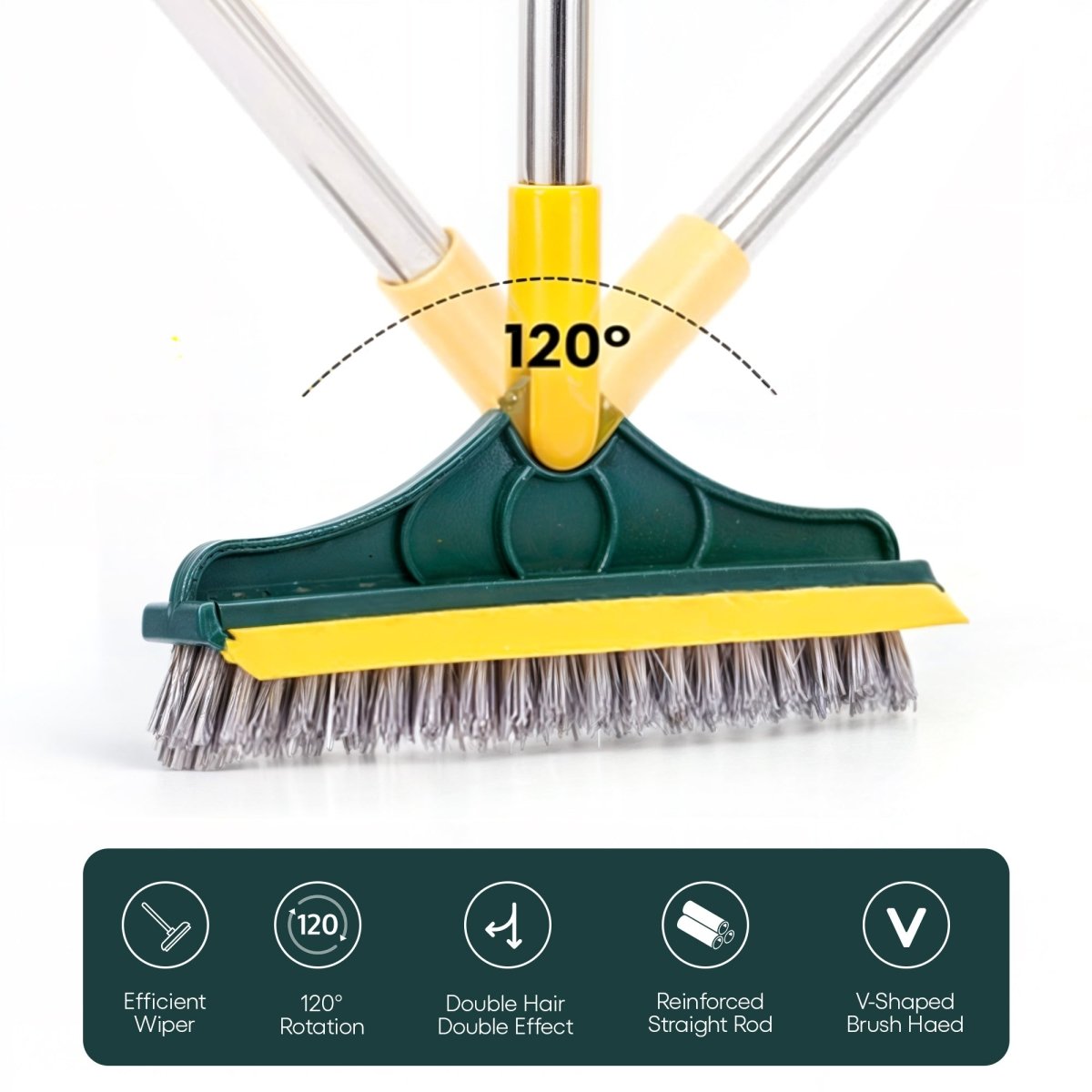 BowLift | FlexSweep Brush – 2-in-1 Cleaning Brush with Scraper for Floors and Tiles