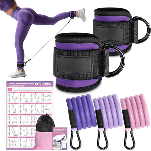 BowLift | FlexTone Resistance Bands – Hip and Glute Workout – Durable Ankle Bands with Training Guide – High-Performance Latex for Strength & Toning