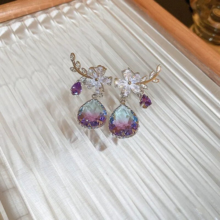 BowLift | Floral Amethyst Water Drop Earrings
