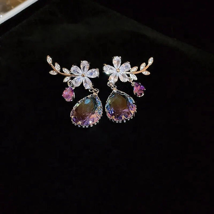 BowLift | Floral Amethyst Water Drop Earrings