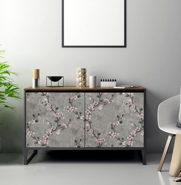 Floral Wallpaper Grey Peel and Stick Flower Self Adhesive Wall Paper | Bowlift