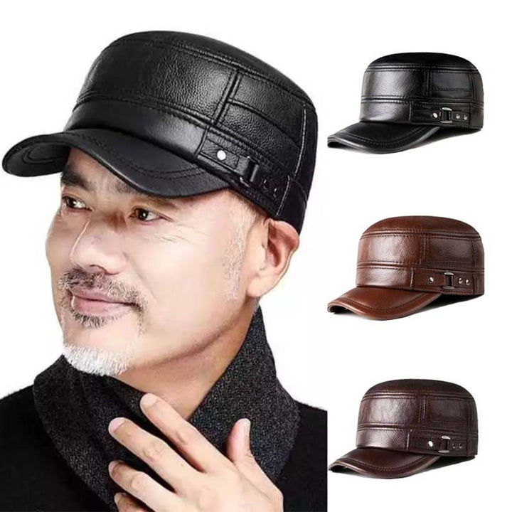 BowLift | New winter hat for men with lambskin ear protection flat visor
