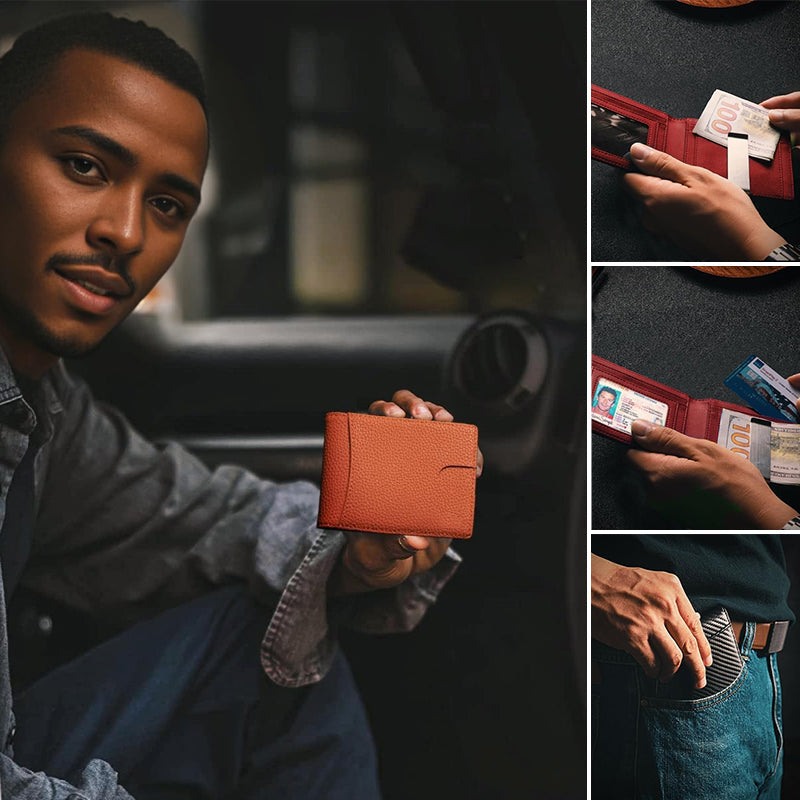 BowLift | Theft-proof magnetic card holder made of genuine leather